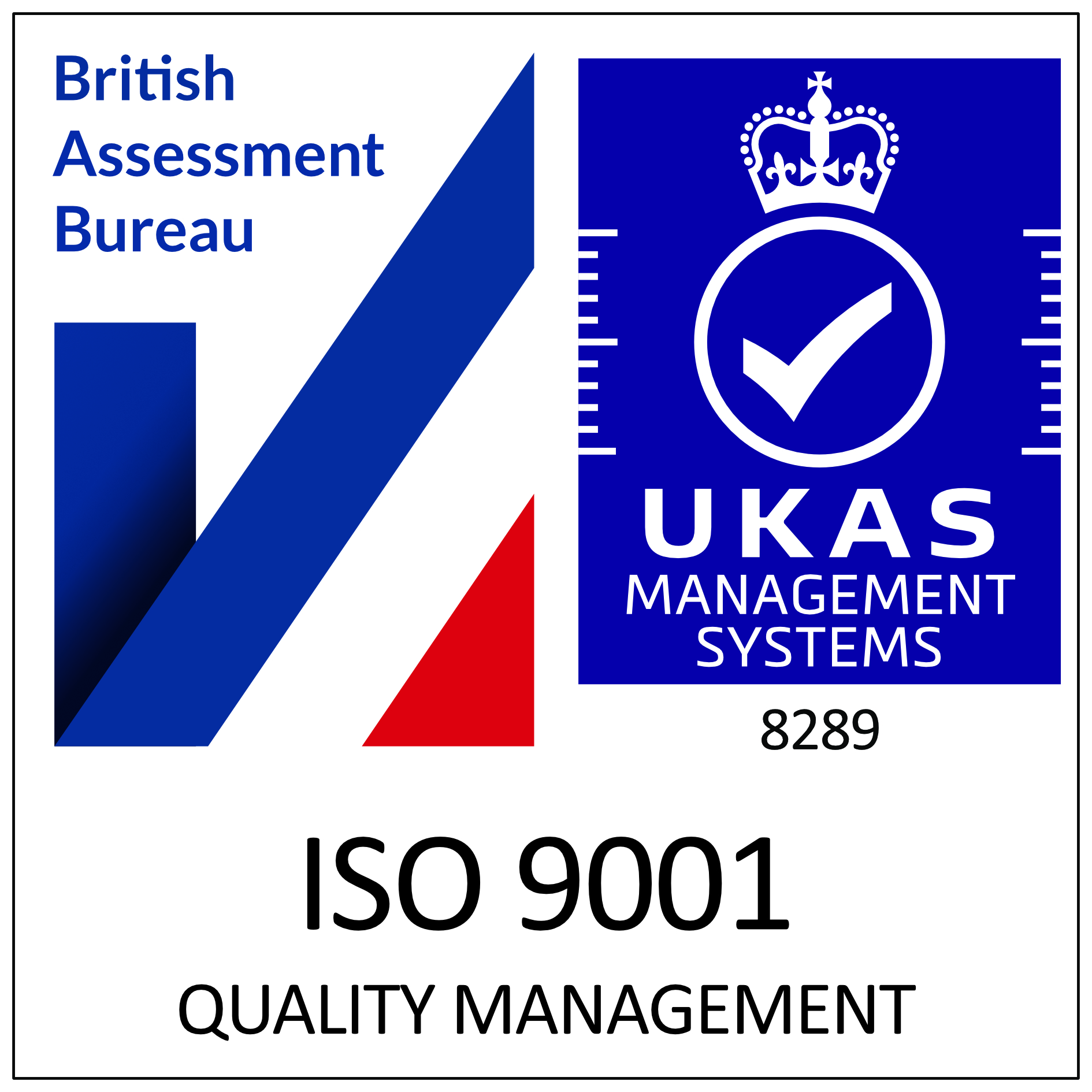 ISO 9001 quality management certification badge
